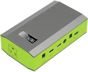 Portable Power Bank with AC Outlet, 65W 110V External Battery Pack 24000mAh Portable Laptop Charger Portable Power Source Backup for Outdoor Tent Camping Home Office Smart Devices -Green