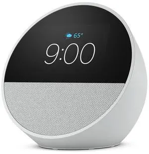 Echo Spot (newest model), Great for nightstands, offices and kitchens, Smart alarm clock with Alexa, Glacier White