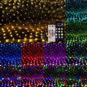 Smart Christmas 360 LED Net Lights, 12FT x 5 FT RGB Color Changing String Lights with Remote & APP Control, Christmas Decorations for Indoor Outdoor Xmas Party Yard Garden Decor