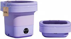 Portable washing machine,Mini Washer,11L upgraded large capacity foldable Washer.Deep cleaning of underwear, baby clothes and other small clothes.Suitable for apartments, dormitories, hotels (Purple)