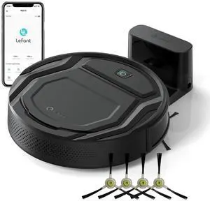 Robot Vacuum Cleaner, 120 Mins Runtime, Compact Design, Low Noise, Powerful Suction, Wi-Fi/App/Voice Control, Self-Charging, Scheduled Cleaning, Ideal for Pet Hair and Hard Floors, M210 Black