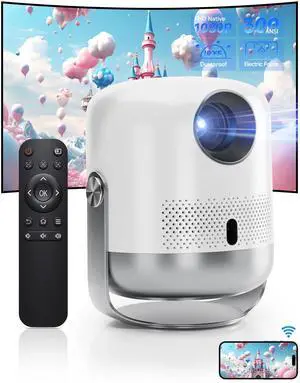 [Electric Focus] Projector, Upgraded Portable Projector with WiFi and Bluetooth, Native 1080P Mini Projector 4K Support, Compatible with Android/iOS/Windows/TV Stick/HDMI/USB