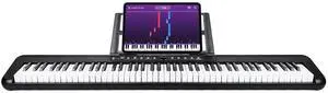 88 Key Digital Piano, Semi Weighted Electronic Keyboard Piano with Music Stand, Power Supply,Bluetooth, MIDI, for Beginner Professional at Home, Stage
