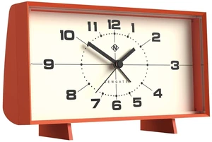 Wideboy Alarm Clock | Rectangular Retro Design | Pumpkin Orange | Mid-century dial | Ideal for bedside, desk, mantel or shelf | Retro bedroom & office accessory Wideboy Alarm Clock | Rectangular Retro Design | Pumpkin Orange | Mid-century dial | Ideal for bedside, desk, mantel or shelf | Retro bedroom & office accessory