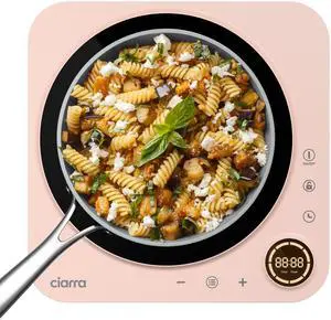 CATIH1A-P Portable Induction Cooktop, Slim Single Electric Countertop Burner with Sensor Touch and Digital time, Pink