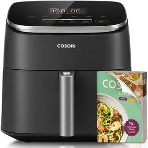 Air Fryer 9-in-1, Compact & Large 6-Qt, Premium Ceramic Coating, 90450°F Precise Heat for Even Results, Up to 95% Less Oil*, Roast, Bake, Dry, Reheat, Frozen, Broil, Proof, 120V, TurboBlaze