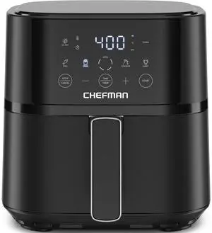 Air Fryer  4 QT Compact Airfryer for Quick & Easy Meals in Minutes, Features Hi-Fry Technology for Extra Crisp, Touchscreen Controls with 4 Presets, Nonstick & Dishwasher Safe Basket - Black