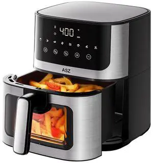Air Fryer with Window Visible- 5 quart Compact- Digital Airfryer 5qt for 2-3 people - 5 qt for Office Dorm Room - 8 in 1 Bake Toast Broil Reheat - 1400W, 400 Kitchen Airfry Countertop Gift