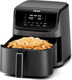 Air Fryer 7.2 QT 1700W Oilless Oven Healthy Cooker Air Fryers Large Capacity with 8 Presets, Visible Cooking Window, LCD Touch Screen, Customerizable Cooking, Non-Stick Basket (Black)
