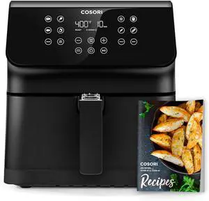 12-in-1 Air Fryer 5.8QT, Toast, Bake, Nutrition Facts for 100+ In-App Recipes, AdaptIQ Tech Fast Cook, for Main & Side Dishes, Snacks, Leftovers, Detachable Square Basket, Dishwasher Safe