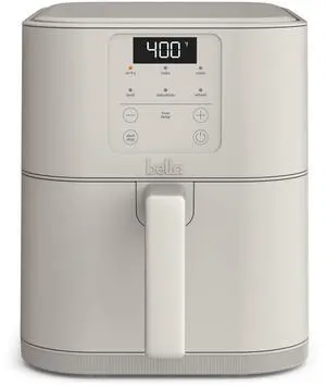 6 Qt Slim Air Fryer, Fits-anywhere Kitchenware, EverGood Ceramic Nonstick Coating, Adjustable Temperature, 6 Preset Cooking Options, 60 Min Auto Shutoff w Audible Tone, 5lb Capacity, Oatmilk