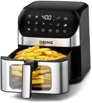 Air Fryer 6.2 QT Oilless 1500W Large Capacity Oven Air Fryers Healthy Cooker with 10 Preset, Visual Cooking Window, Non-Stick Basket, Included Recipe