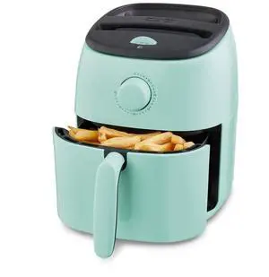 Tasti-Crisp Electric Air Fryer Oven, 2.6 Qt., Aqua  Compact Air Fryer for Healthier Food in Minutes, Ideal for Small Spaces - Auto Shut Off, Analog, 1000-Watt