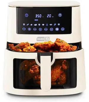 7qt Clear View Digital Air Fryer - Cream
