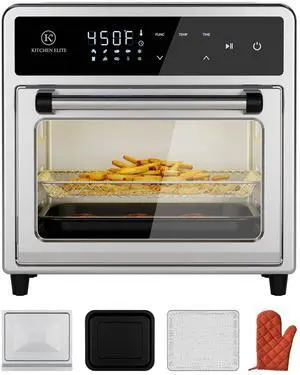 Air Fryer Toaster Oven Combo,10-in-1 12.6QT Compact Countertop Oven,9 Touch Screen Presets & 1 DIY Function,Easy Digital Controls,4 Accessories Included,Stainless Steel,