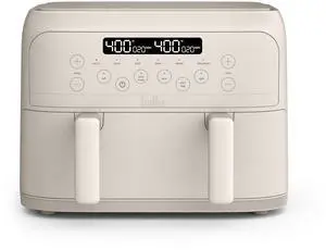 4 Qt TriZone Air Fryer, EverGood Ceramic Nonstick Coating, Dual Basket Design w Removable Divider, Digital Touchscreen Control w 6 Preset Cooking Options, 1200 Watt, 3lb Capacity, Oatmilk