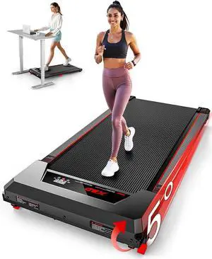 Walking Pad with Incline, Under Desk Treadmill for Home Small Office,2.5HP Low Noise Portable Treadmill with 330 Lbs Capacity,Remote Control and LED Display