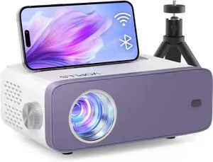 Mini Projector,  WiFi Bluetooth 1080P Full HD 15000L Video Projector Portable Outdoor Home Theater Movie Projector, 50% Zoom, Compatible with HDMI, USB, AV, Smartphone/Tablet/Laptop/PC/TV Boxx