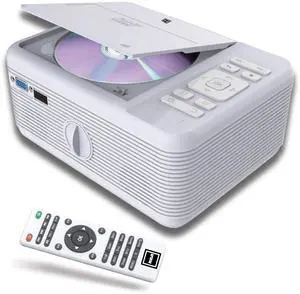 RPJ140 Projector With Built-in Bluetooth & DVD Player - Movie Projector - 1080P Supported For HD, Video & Screens - Portable DVD Projector For Home Theater Compatible With Phone, Laptop, PS4, Xbox