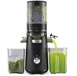 Juicer Machines, 5.3" Wide Chute for Whole Fruit and Vegetable,1.8L Auto-Feed Time-Saver, Slow Masticating High Yield, Easy to Clean Cold Press Juicer with 2 Cups