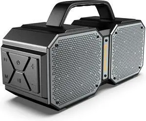 Shock Bluetooth Speaker, Portable Bluetooth 5.3, Waterproof, 60W Super Power, Outdoor Speaker, Black(New Model)