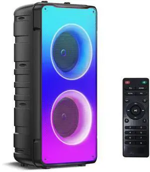 Bluetooth Speakers, 60W(80W Peak) Portable Loud Wireless Stereo Speaker with Rich Bass, Bluetooth 5.0, FM Radio, Colorful Light, TWS Pairing, EQ, 10000mAh Battery, Outdoor Speaker for Home Party Gift