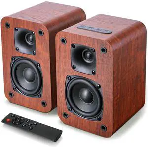 Bluetooth Bookshelf Speakers for Record Player,Active Speakers with 3 Inch Woofer, Powered Speakers with Optical/AUX/TV-ARC Input for Turntable, PC and TV