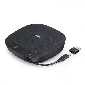 PowerConf S330 USB Speakerphone, Conference Microphone for Home Office, Smart Voice Enhancement, Plug and Play, 360° Voice Coverage, Powerful Sound, Desktop PC Speaker, Online Meetings