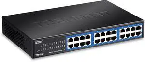 24-Port Unmanaged Gigabit GREENnet Desktop Switch, Ethernet Network Switch, 24 x 10-100-1000 Gigabit Ethernet RJ-45 Ports, 48Gbps Switching Capacity, Lifetime Protection, Black, TEG-S24DG