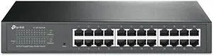 24 Port Gigabit Switch Easy Smart Managed Plug & Play Desktop/Rackmount Sturdy Metal w/ Shielded Ports Support QoS, Vlan, IGMP & LAG (TL-SG1024DE),Black