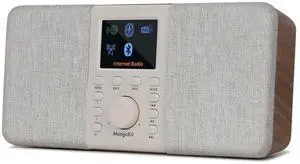 SR20 Stereo Smart Internet Radio with WiFi,Podcast Player, Bluetooth Speaker,Portable FM Radio,Mains and Battery Powered Radio,Color Display,Dual Alarms, Presets,App Control-Walnut