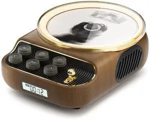 Retro Portable CD Players with Bluetooth Speakers, FM Radio, Night Light, LCD Display, 4000 mAh Battery, Vintage Radio Built in Dual Speakers Supports USB/AUX/Type-C for Home, Gifts (Wood)