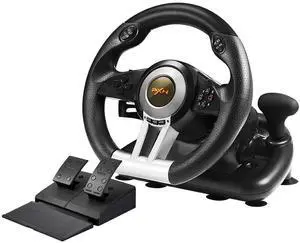 PC Racing Steering Wheel, V3II USB Car Driving Simulator Race Gaming Steering Wheel with Pedals for Windows PC, PS3, PS4, Nintendo Switch, Xbox One, Xbox Series X/S