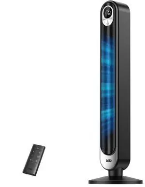 Tower Fan for Bedroom, 90° Oscillating Standing Fan, 30ft far, 28dB Quiet for Sleep, 6 Speeds, 4 Modes, 12H Timer, 42 Inch, Bladeless, Remote, for Home, Office, Room, Cruiser Pro T1
