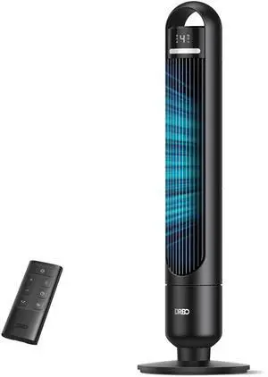 Tower Fan for Bedroom, 90° Oscillating Standing Fans for Room with 4 Speeds, 3 Modes, 28dB Quiet for Sleep, 25ft/s Velocity, 8H Timer, Remote, Living Room, Office, Home, Black, TF117