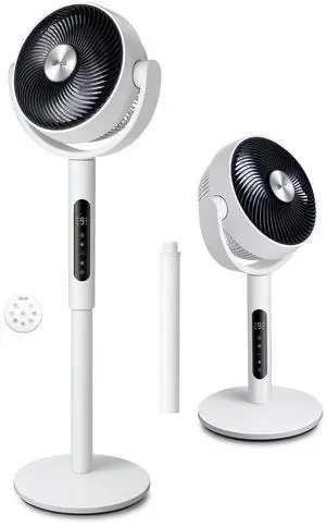 Standing Fan for Bedroom, CirculAir 120° Oscillating, Quiet 20dB, 9 Speeds, 4 Modes, DC Motor, 2 in 1 Pedestal & Tabletop, 82ft, Remote Control, Sensor, 9H Timer, 908CFM Ultra-High Airflow