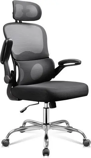 Office Chair, Breathable Black Mesh Elegance with Ergonomic Comfort for Professionals & Gamers