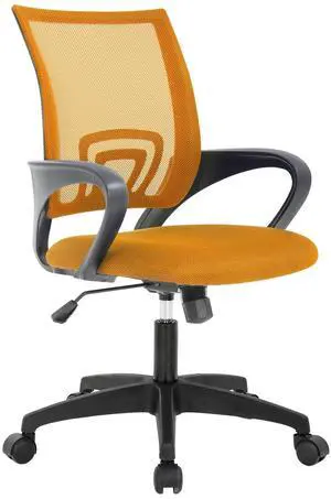 Home Office Chair Ergonomic Desk Chair Mesh Computer Chair with Lumbar Support Armrest Executive Rolling Swivel Adjustable Mid Back Task Chair for Women Adults,Orange