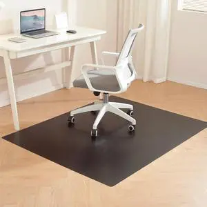 Gaming Chair Mat for Hardwood Floor, 48 x 72 Inch Large Office Chair Mat, Black Plastic Floor Protector, 4'×6' Area Rug for Living Room, Heavy Duty Wood Tile Floor Mats for Home Laundry Dining Area