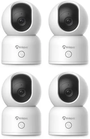 4 x 2MP Home Security Indoor Camera, C518 1080p Pan/Tilt WiFi Camera, 2.4/5 GHz 360° Plug-in Camera, Motion Detection, One-Touch Call, Auto Track, Night Vision (Memory Card Not Include)