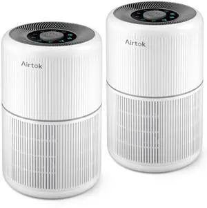 2 Pack Air Purifier for Home Bedroom with H13 True HEPA Filter for Smoke, Smokers, Dust, Odors, Pollen, Pet Dander | Quiet 99.9% Removal to 0.1 Microns | White Available for California
