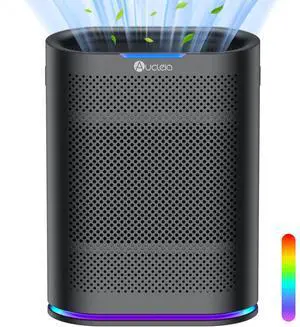 Air Purifiers for Home Large Room Cover 2,100 Ft²,Home Air Purifier with Air Quality Monitor & Aromatherapy,Auto H13 Air Purifier Removes Pets Hair Dust Smoke Odor,with 7 Colors Light(Black)