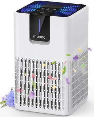 Air Purifiers for Home Large Room Up to 1250 Ft², H13 HEPA Air Purifier for Pets Dust Odor Smoke,Aromatherapy Function,Air Cleaner with 15dB Quiet Sleep Mode for Bedroom Office Living Room,White