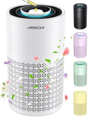 Air Purifier for Bedroom with HEPA 3-in-1 Filter, Pet Air Purifier for Home Cat Pee Smell, Covers Upto 990 Ft², Quiet 360° intake Air Cleaner for pet hair,allergies,Dust,Smoke A2001 White