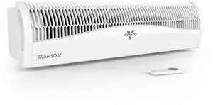 TRANSOM Window Fan with 4 Speeds, Remote Control, Reversible Exhaust Mode, Weather Resistant Case, Whole Room, Ice White