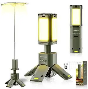 Portable Camping Light, 14000mAh Telescopic Camping Lantern with Rechargeable Power Supply, Dimmable Magnetic Tent Lamps 6000 Lumen Outdoor Work Lights for Hiking,Camping,Home Emergency