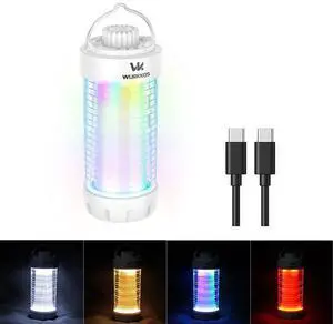 CL01 Camping Lantern Rechargeable, 550LM Waterproof Tent Light with Magnet Base, Up to 300H Runtime,Portable Lantern Flashlight with RGB light,Emergency Camp Light for Hurricane,Hiking,Camping