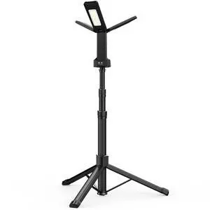 Rechargeable LED Work Light with Stand, Aluminum 67" Portable Cordless Work Light, 8AH Battery, 500/1500/2500 Lumen, 4000/6500K Dimmable Camping Light with Detachable Tripod (Carrying Bag Included)