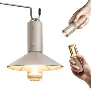 Outdoor Camping Flashlight Rechargeable, 3-in1 Camping Lantern 3100mAh, IP66 Water Resistant Camping Lamp Tent Lights with Hook, LED Flashlight for Camping, Outdoor, Emergency