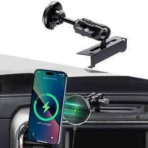 Magnetic Phone Mount with Wireless Charging for Ram Truck 2013-2018, Dash Mount Cell Phone Holder Compatible with RAM 1500/2500/3500 & 2019+ Classic 360° Rotation Smartphone Cradles